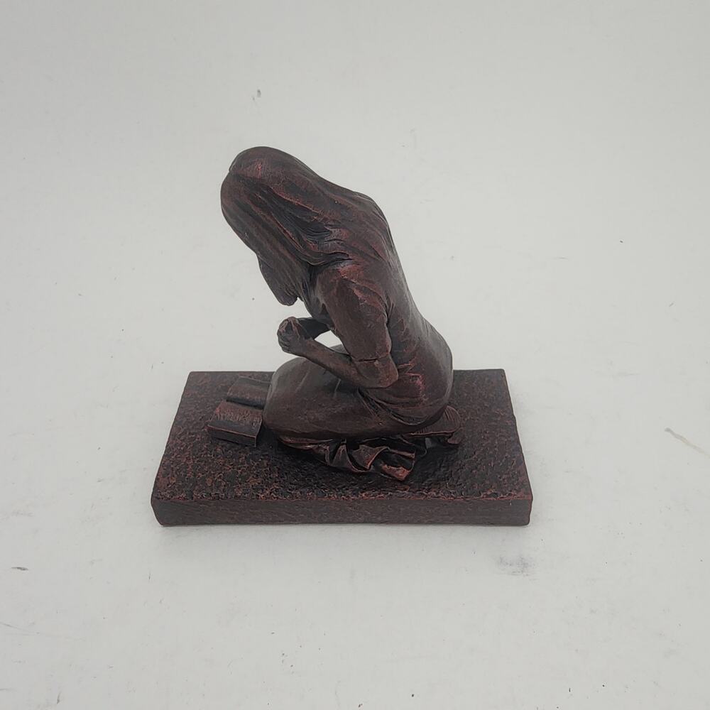 Moments of Faith Praying Woman Sculpture 4.75”T  laser-engraved Psalm 34:4: - Picture 4 of 9